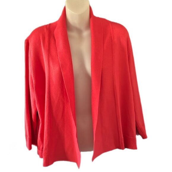 89th & Madison coral open cardigan, M - Picture 3 of 6
